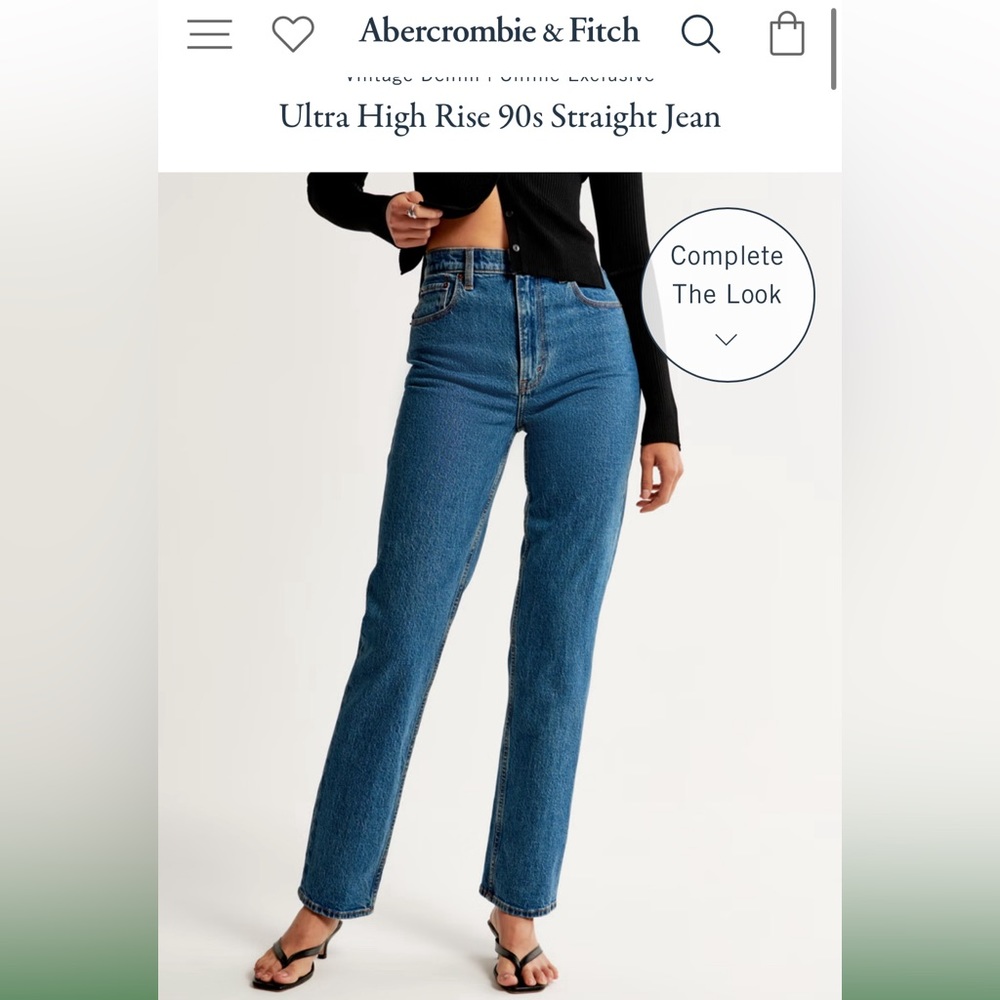 Abercrombie + Fitch The 90s Straight Jeans Ultra High Rise NWOT